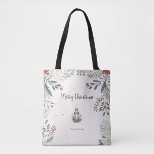 Christmas Watercolour Greetings Tote Bag