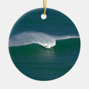 Christmas wave ceramic ornament