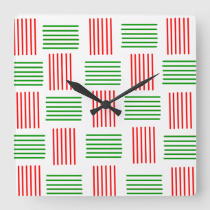 Christmas Weave Square Wall Clock