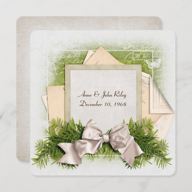 Christmas wedding anniversary dinner party invitation (Front/Back)