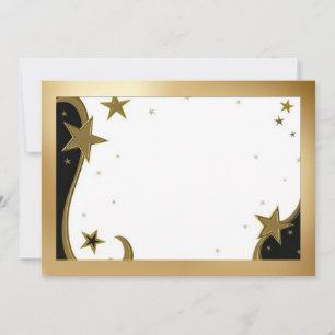 Christmas, Wedding, Anniversary Gold Stars Photo Holiday Card