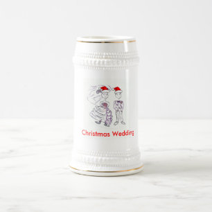 Christmas Wedding Beer Stein