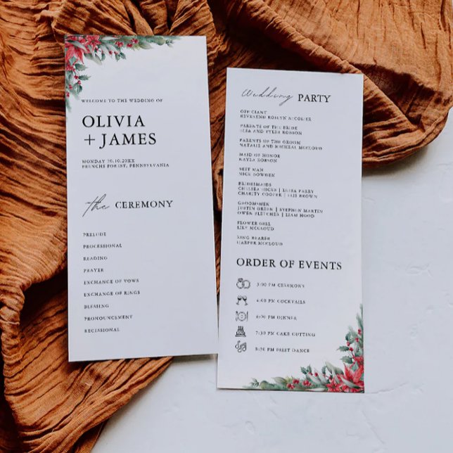 Christmas Wedding Ceremony Program Template (Christmas Wedding Ceremony Program Template)