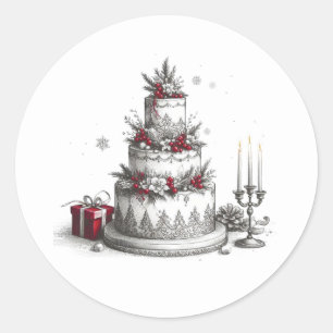 Christmas Wedding Classic Round Sticker