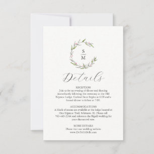 Christmas Wedding Details Card Botanical