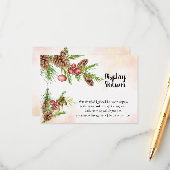 Christmas Wedding  Display Bridal Shower  Enclosure Card (Front/Back In Situ)