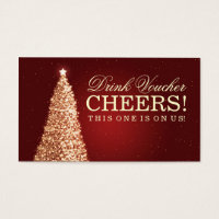 Christmas Wedding Drink Voucher Gold