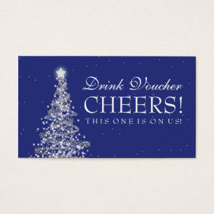 Christmas Wedding Drink Voucher Silver Navy
