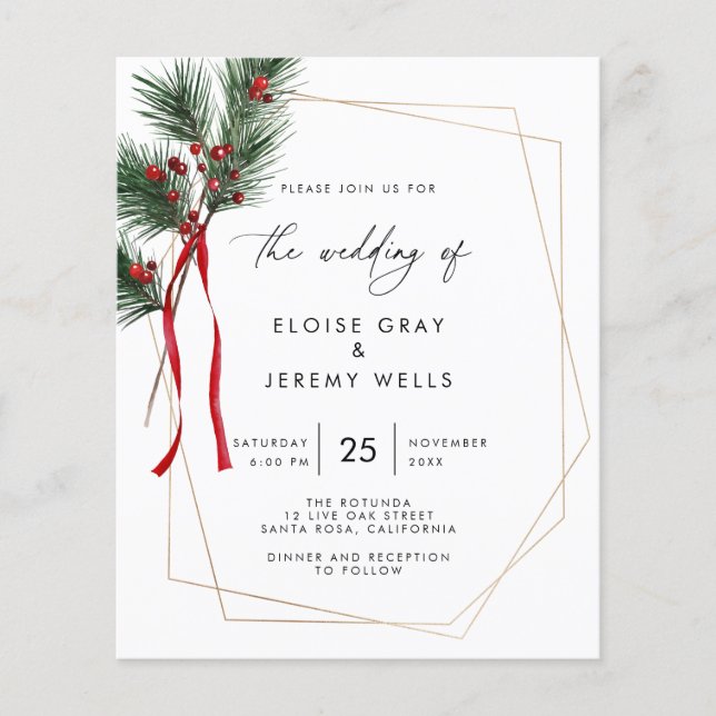 Christmas Wedding Invitation (Front)