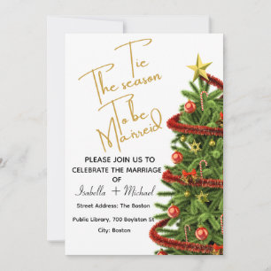 Christmas Wedding Invitation,Winter Wedding Invitation