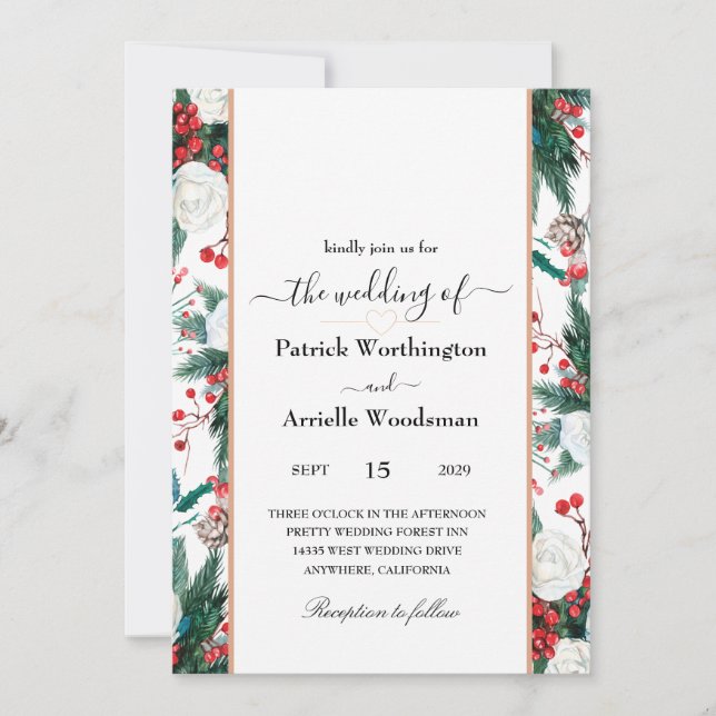 Christmas wedding invitations (Front)