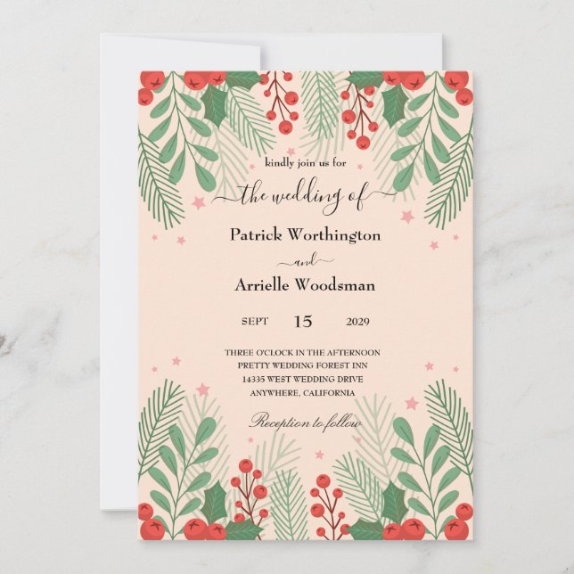 christmas wedding invitations (Front)