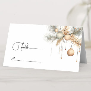 Christmas Wedding Modern Elegant Winter Place Card