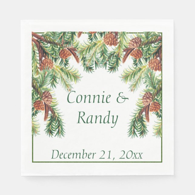 Christmas Wedding Napkins (Front)