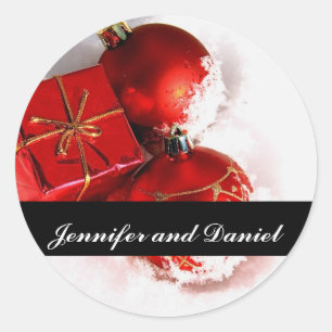 Christmas Wedding Ornament Invitation Seal Sticker