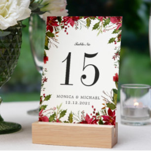 Christmas WEDDING Personalized Table Number