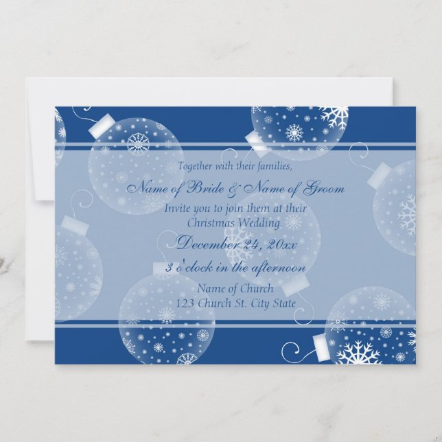 Christmas Wedding Photo Invitation Cards (Front)