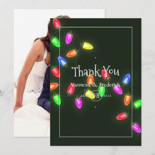 Christmas Wedding Photo Thank You Card