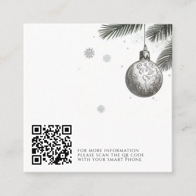 Christmas Wedding QR Code Enclosure Card (Front)