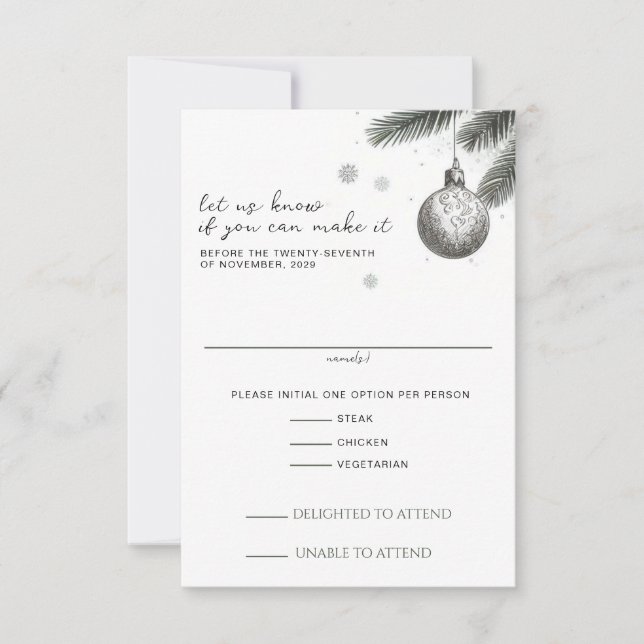Christmas Wedding RSVP Card (Front)