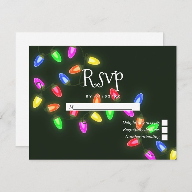 Christmas Wedding RSVP Card (Front/Back)
