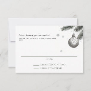 Christmas Wedding RSVP Card