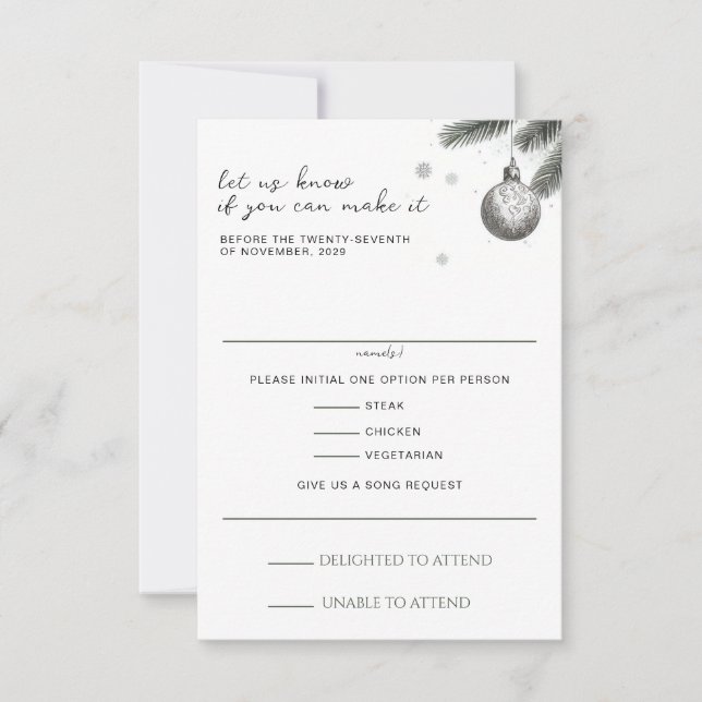 Christmas Wedding RSVP Card (Front)