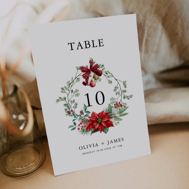 Christmas Wedding table card Template (Christmas Wedding table card Template)