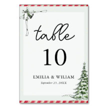 Christmas Wedding Table Number