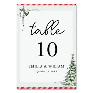 Christmas Wedding Table Number