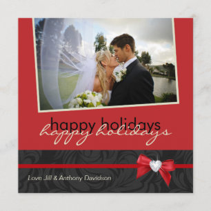 Christmas Wedding Thank You Photo Card