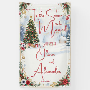 Christmas Wedding Welcome Banner, Winter Wedding Banner