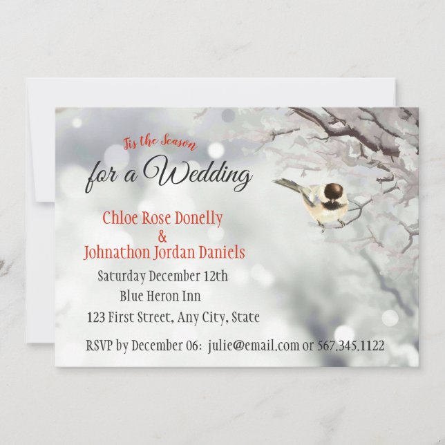 Christmas Wedding Winter Frosty Trees Nature Invitation (Front)
