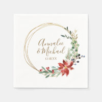 Christmas Wedding Winter Modern Wreath Red