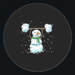 Christmas Weightlifting Snowman Shirt Funny Snowma Classic Round Sticker<br><div class="desc">Christmas Weightlifting Snowman Shirt Funny Snowman Gym</div>