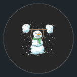 Christmas Weightlifting Snowman Shirt Funny Snowma Classic Round Sticker<br><div class="desc">Christmas Weightlifting Snowman Shirt Funny Snowman Gym</div>