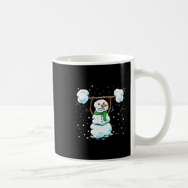 Christmas Weightlifting Snowman Shirt Funny Snowma Coffee Mug (Right)