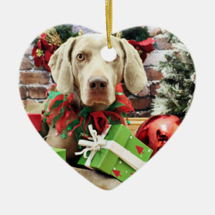 Christmas - Weimaraner - Lucy Ceramic Ornament