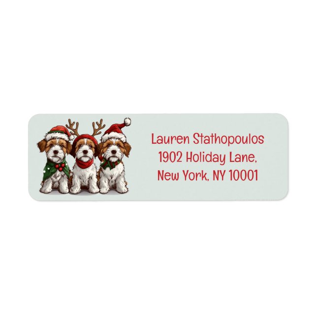 Christmas Welsh Wire Fox Terrier Dogs (Front)