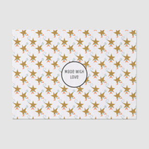 Christmas Western Stars White Text Tissue Paper