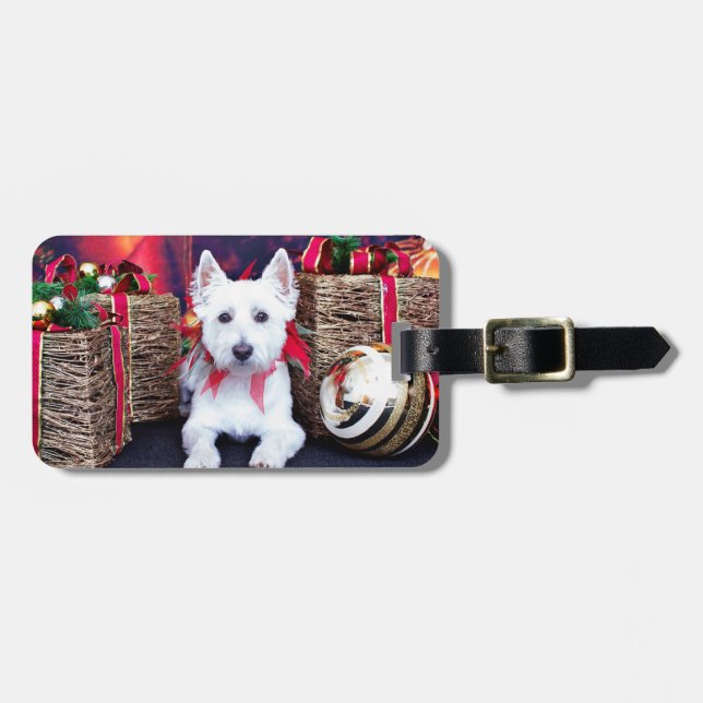 Christmas - Westie - Bella Luggage Tag (Front Horizontal)