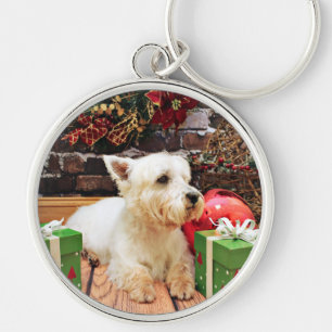 Christmas - Westie - Callie Keychain