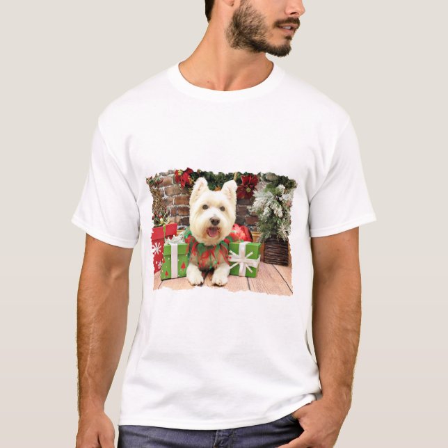 Christmas - Westie - Lucky T-Shirt (Front)