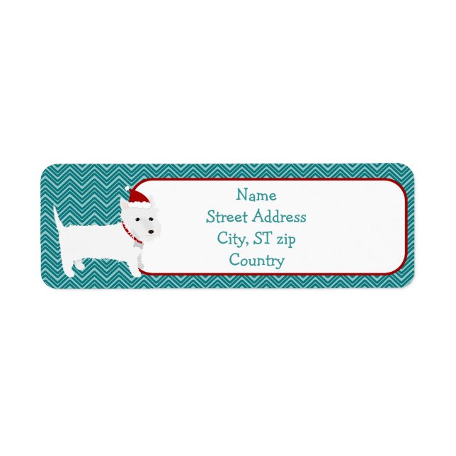 Christmas Westie Terrier Adresse de retour Label (Devant)