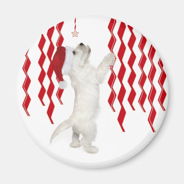 Christmas Westie Zigzags Magnet (Devant)