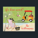 Christmas We've Moved Ocean Beach Budget Move Announcement<br><div class="desc">Doesn't this tell a great story -- You've moved to a wonderful location where you can choose between a day at the beach or one at the golf course -- among many other delightful pursuits. Enjoy life and this move flat announcement card. It is cheerful and a unique way to...</div>