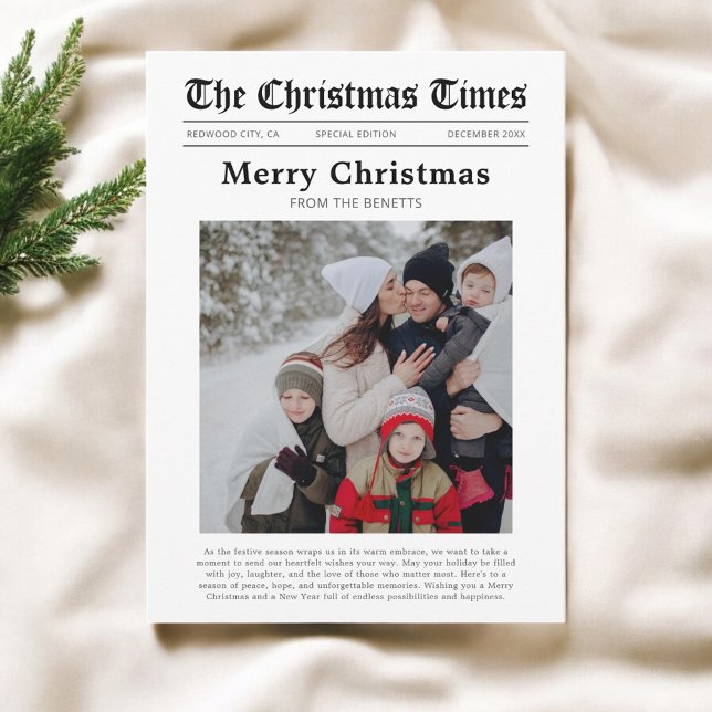 Christmas What A Year Newspaper Photo Holiday Card (Creator Uploaded)