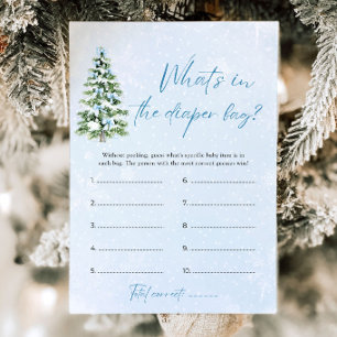 Christmas What's In The Diaper Bag Baby Shower  Invitation