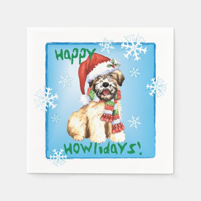Christmas Wheaten Terrier Napkin (Front)