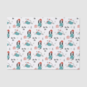 Christmas Whimsical Cartoon Dogs Tissue Paper